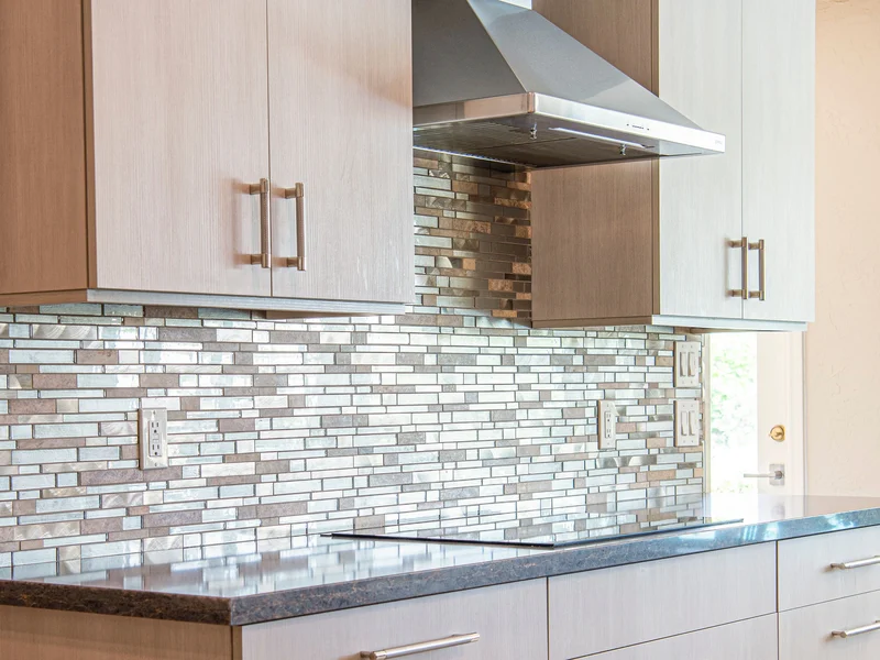 Glass mosaic kitchen backsplash in St. George, UT